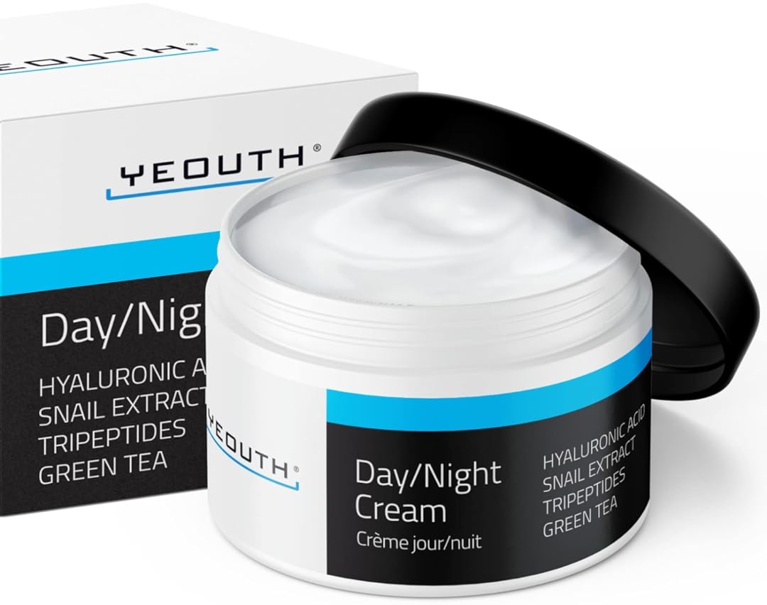 Yeouth Day Night Cream for Face with Hyaluronic Acid, Snail Mucin, Day Night Cream Face Moisturizer for Women, Dark Spots & Dull Skin, Anti Aging Face Cream for Men, Night Moisturizer for Face