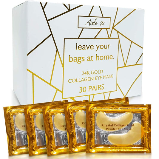 30 Pairs 24K Gold Under Eye Patches for Women Ð Collagen Gold Masks for Dark Circles and Puffiness - Under Eye Bags Treatment