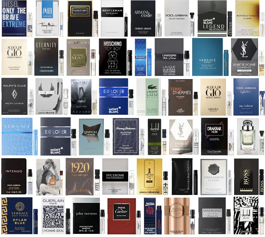 XPRESS ECOMMERCE Men's Cologne Top Designer Sample Vial Set x 10 Best Rated Cologne Most Popular