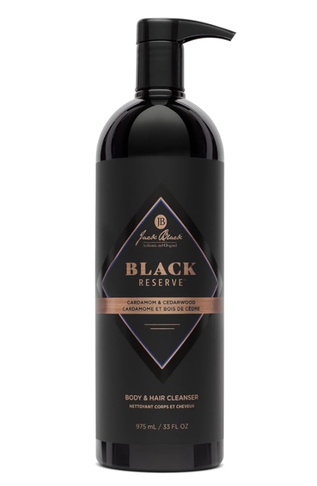 Jack Black Black Reserve Body & Hair Cleanser, MenÕs Body Wash, Shampoo Haircare, Dual-Purpose MenÕs Cleanser, Sulfate-Free