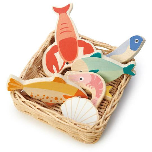 Wooden Market Baskets - Seafood Basket