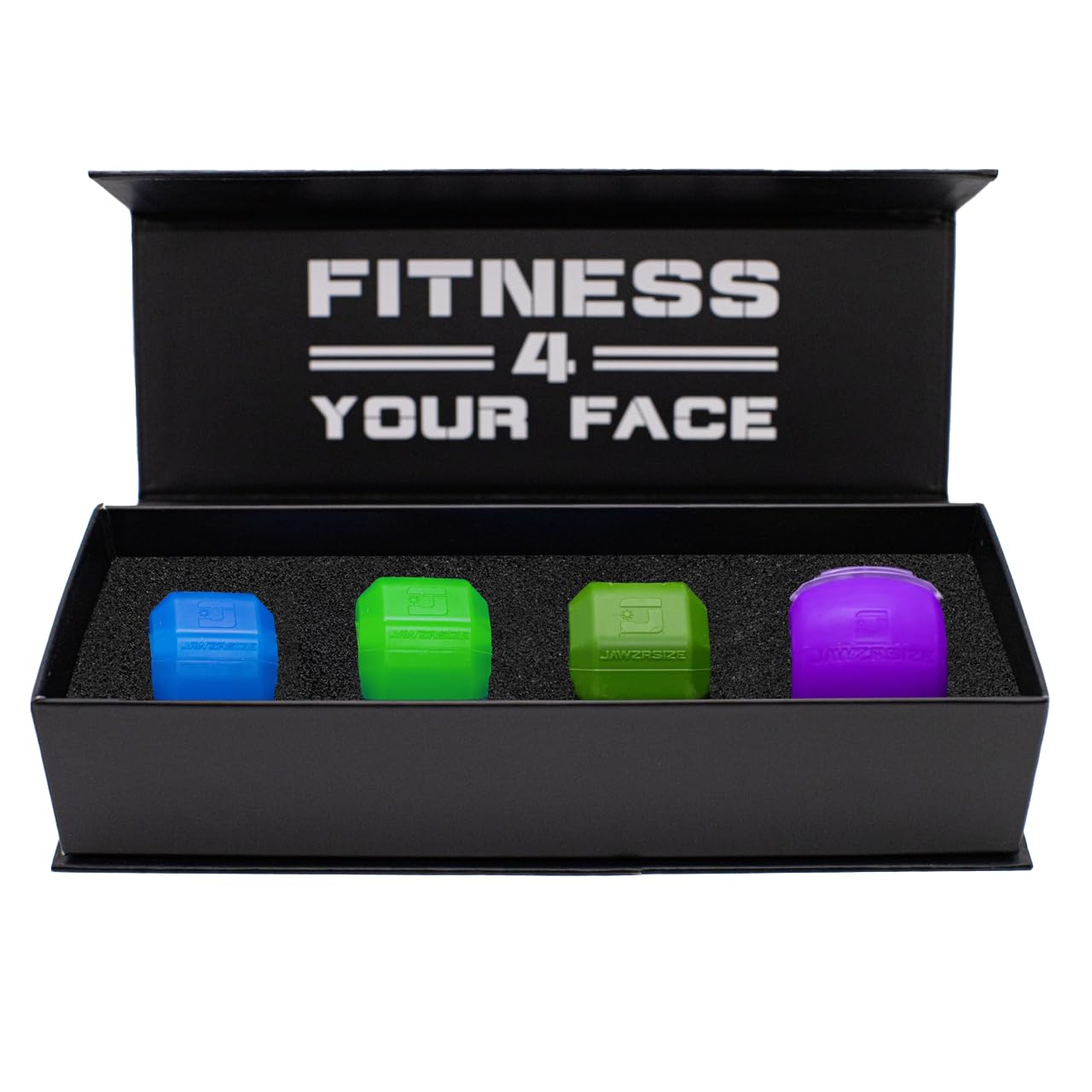 Jawzrsize Athletic Bundle Jaw Enhancer - Jaw, Face, and Neck Exerciser, Helps Reduce Stress and Cravings - Facial Exercise (Pop N Go & Custom Fit (Beg., Adv., & Elite), Green & Blue)
