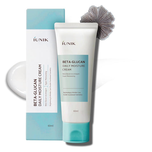 IUNIK Beta-Glucan Vegan Lightweight Non-Sticky Deep Moisture Watery Cream Lotion Daily Moisturizer Quick Absorption Dry Mature Sensitive Fine lines Skin Naturally-Derived Centella Vitamin Korean