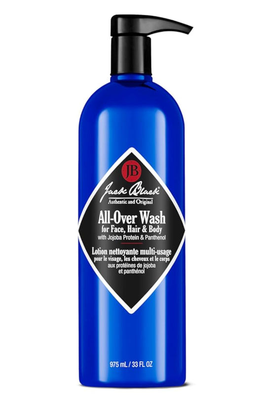 Jack Black All-Over Wash for Face, Hair & Body, MenÕs Body Wash, Hydrating Skincare, Multi-Purpose MenÕs Body Cleanser